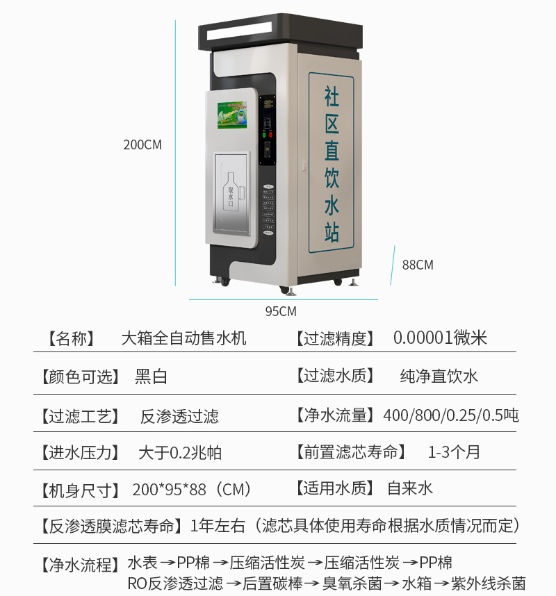 黑白自动售水机